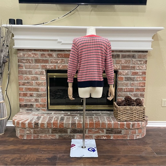 Ellen Tracy abstract patterned red and black cardigan / M / EUC - Picture 11 of 14